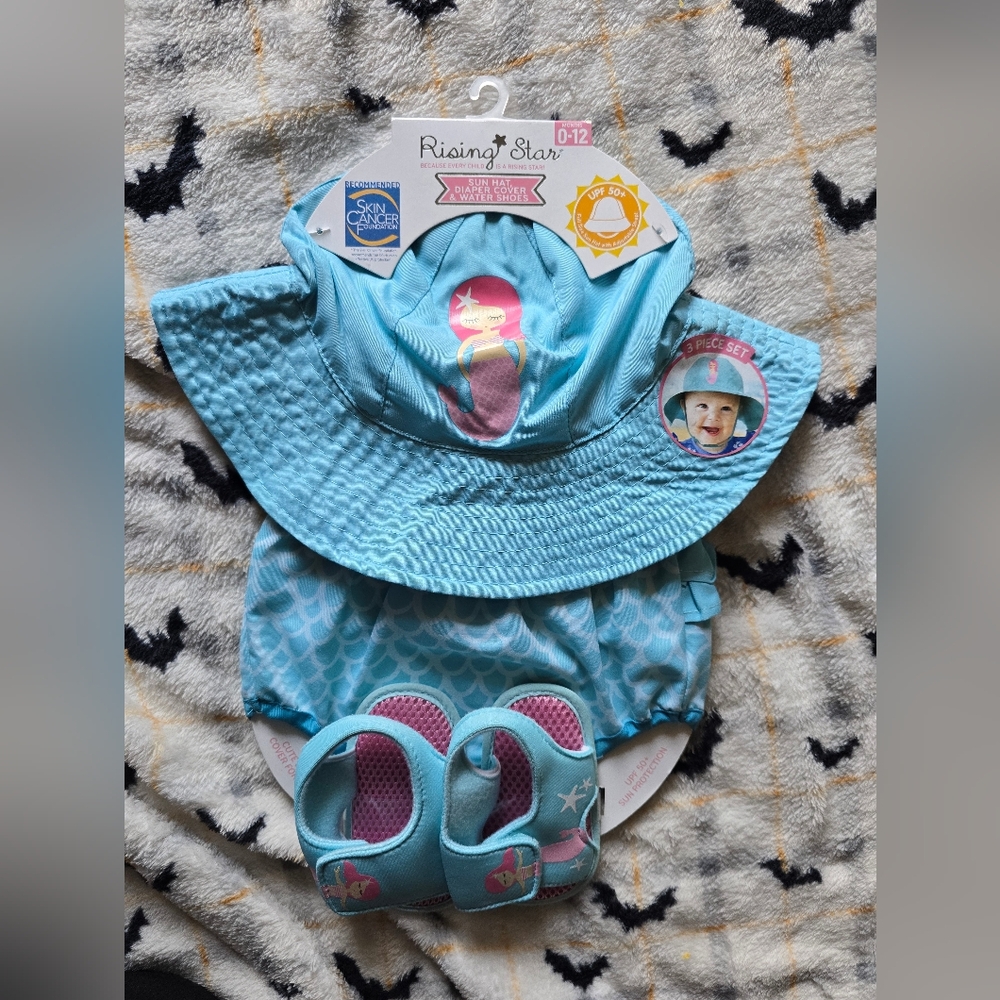 NWT Rising Star 0-12M Mermaid Swim Set